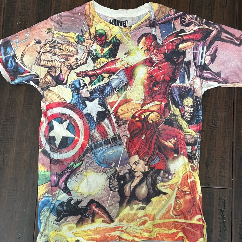 Marvel Red and Blue Short Sleeve Tees with Iconic Superhero Designs